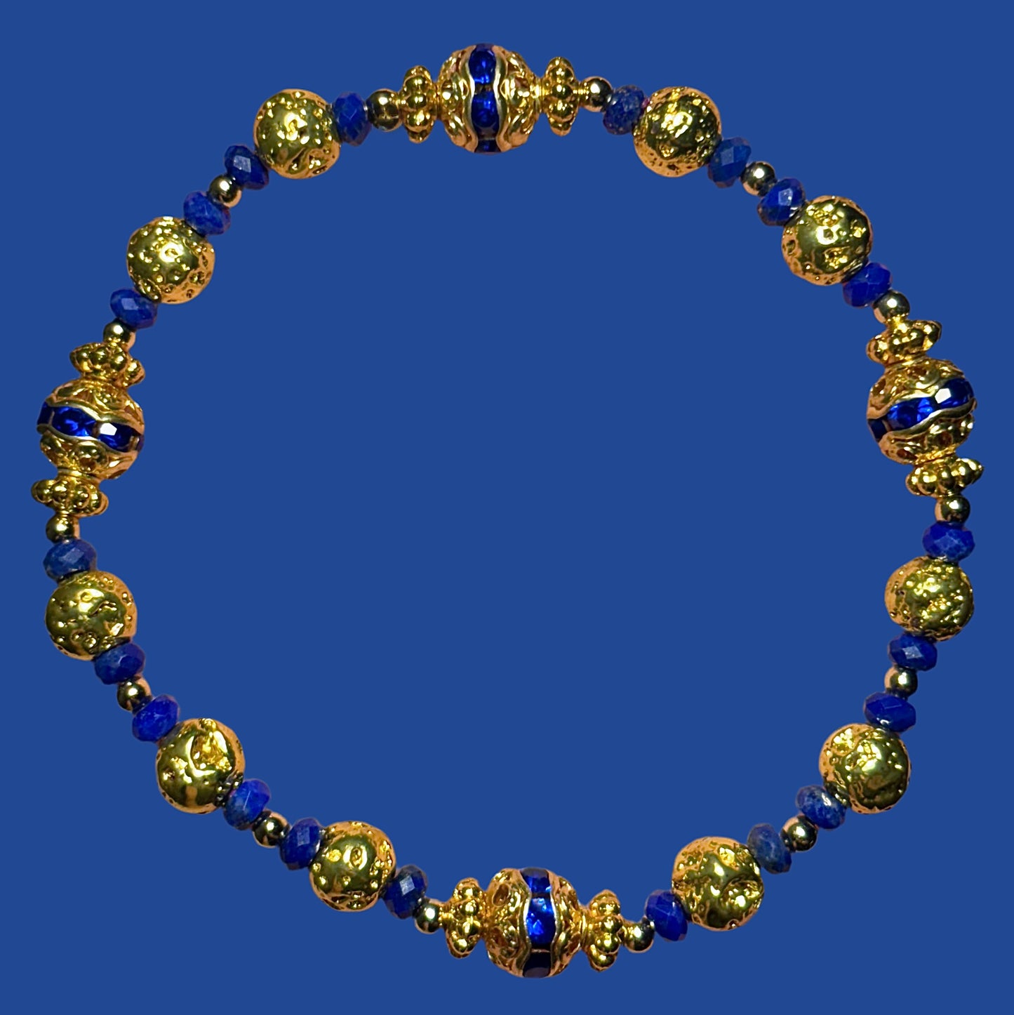 Lava Stone & Lapis Lazuli Bracelet