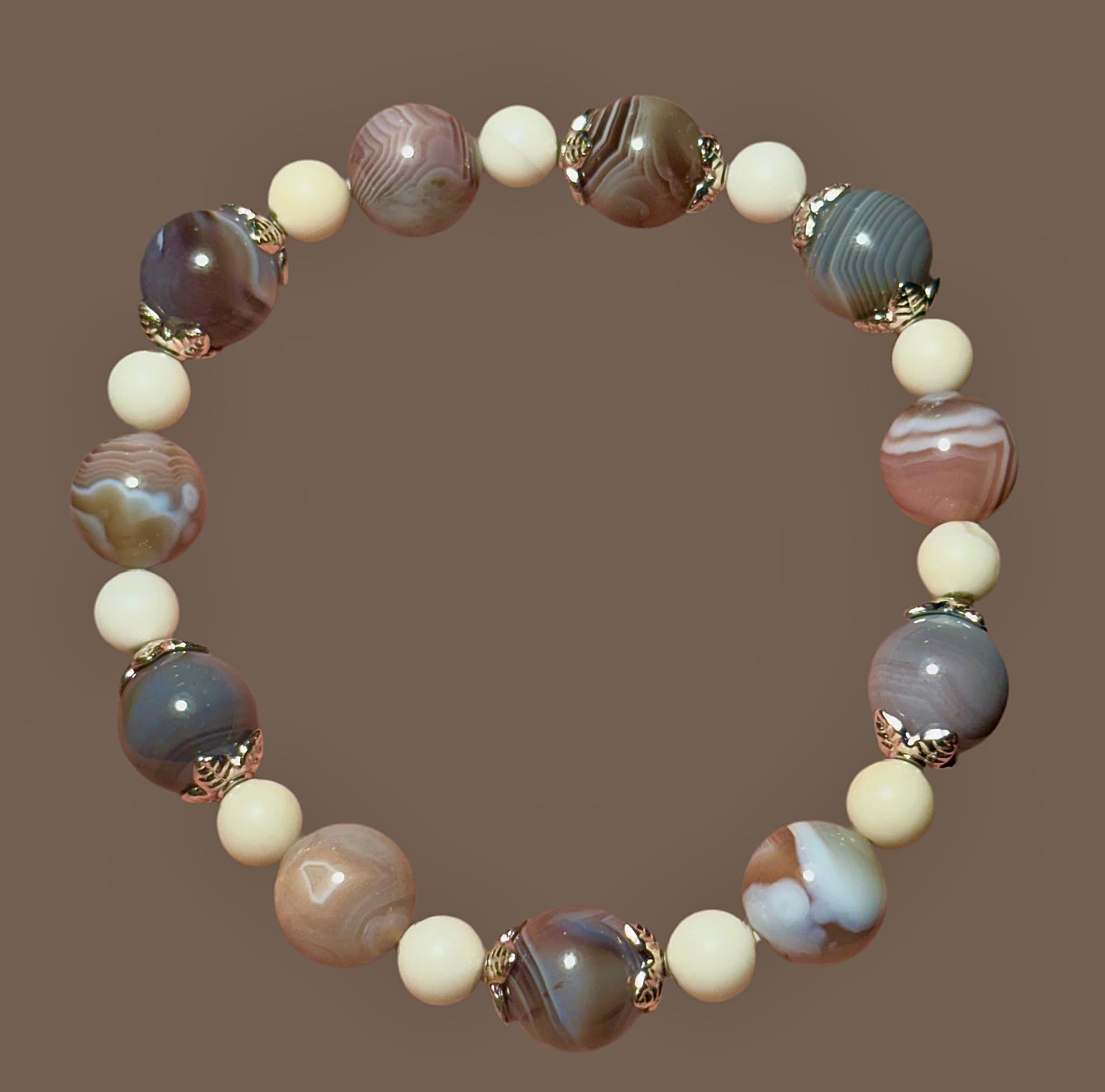Botswana Agate & Jade Bracelet