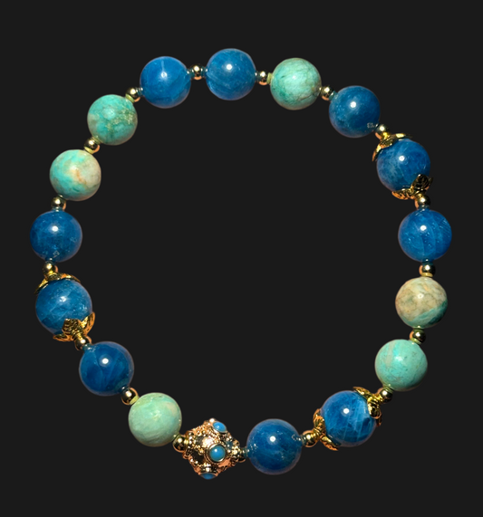 Blue Apatite & Turquoise Bracelet