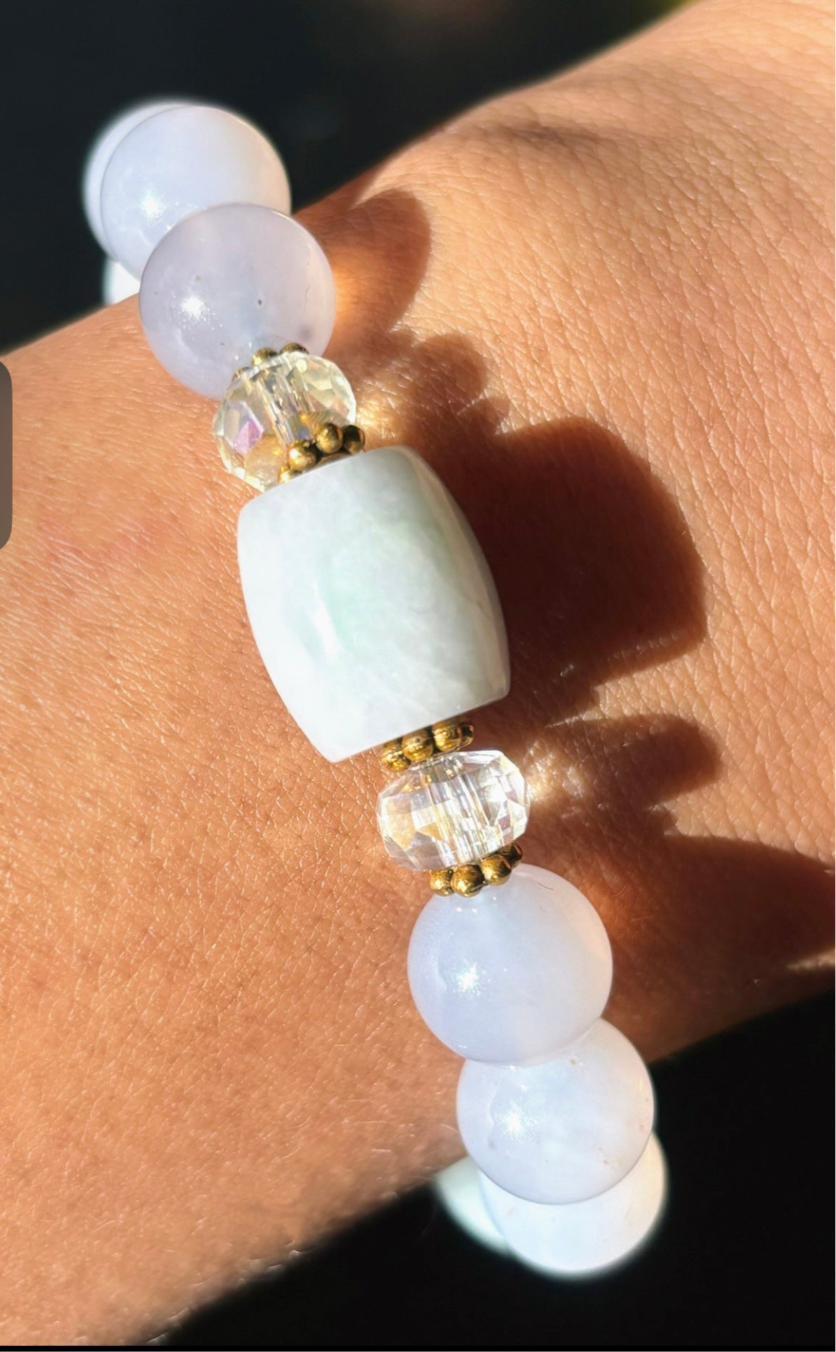 Burmese Jade & Chalcedony Bracelet