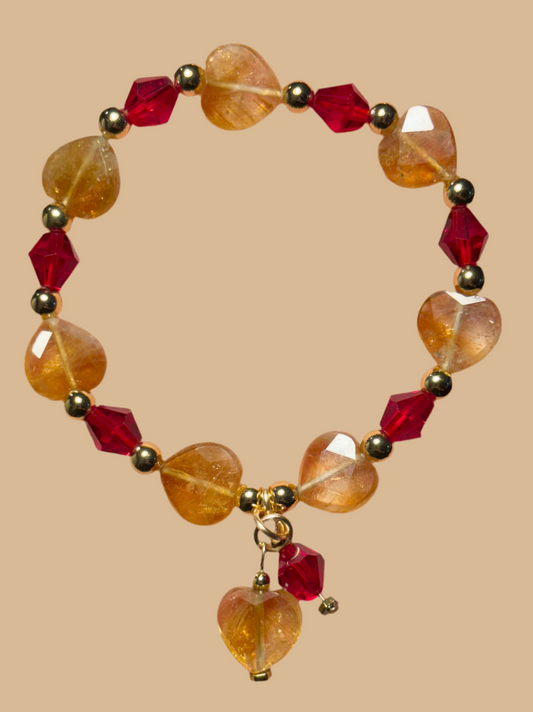 Citrine Heart Bracelet