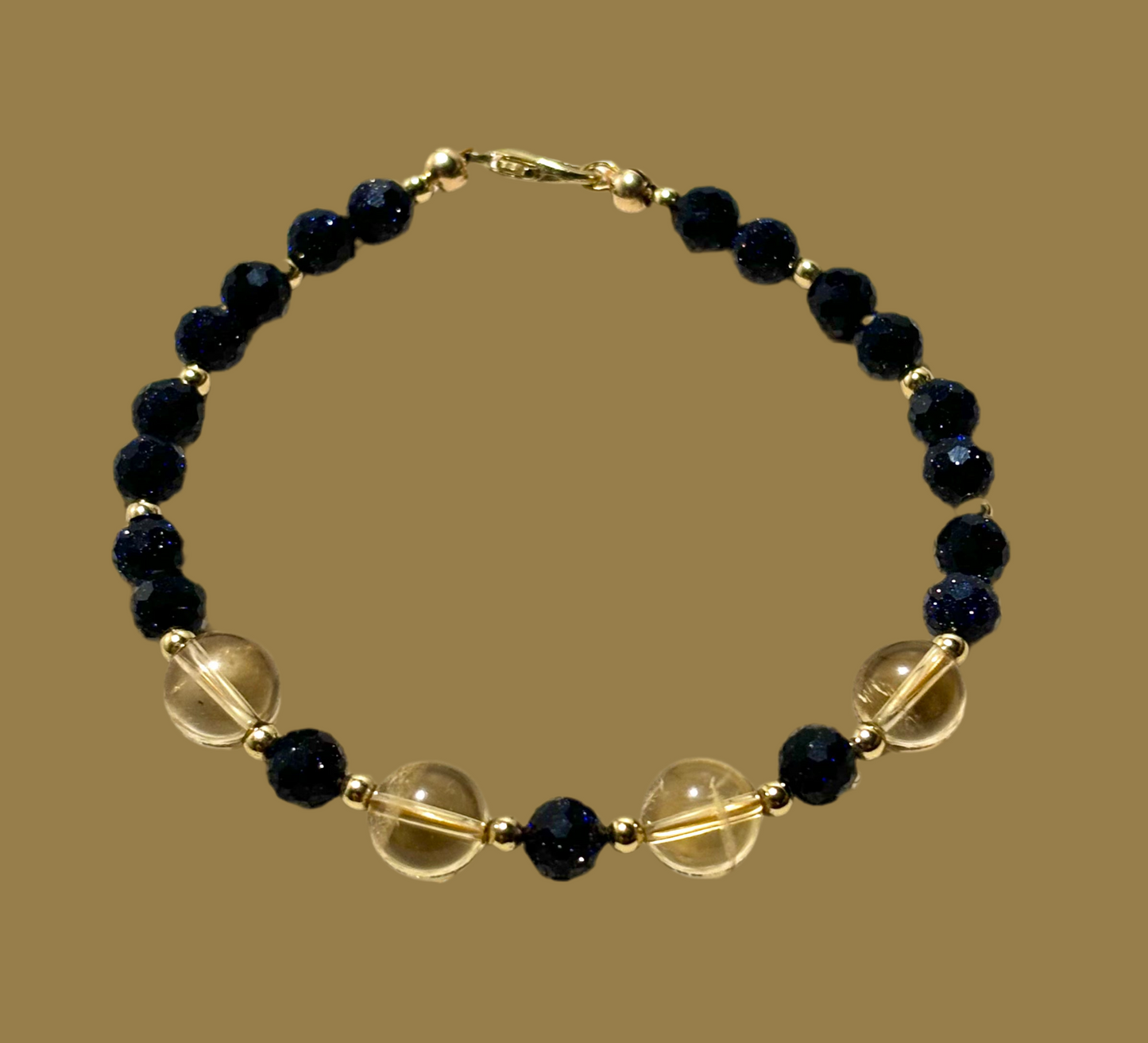 Blue Goldstone & Citrine Bracelet