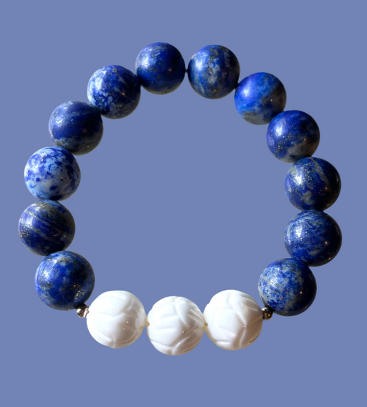 Lapis Lazuli & Tridacna Shell Bracelet