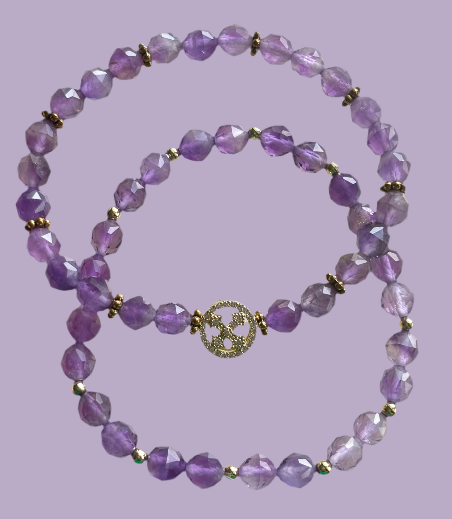 Star Cut Amethyst Bracelets (set of 2)