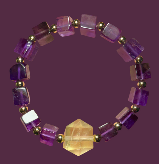 Amethyst & Lemon Quartz Bracelet