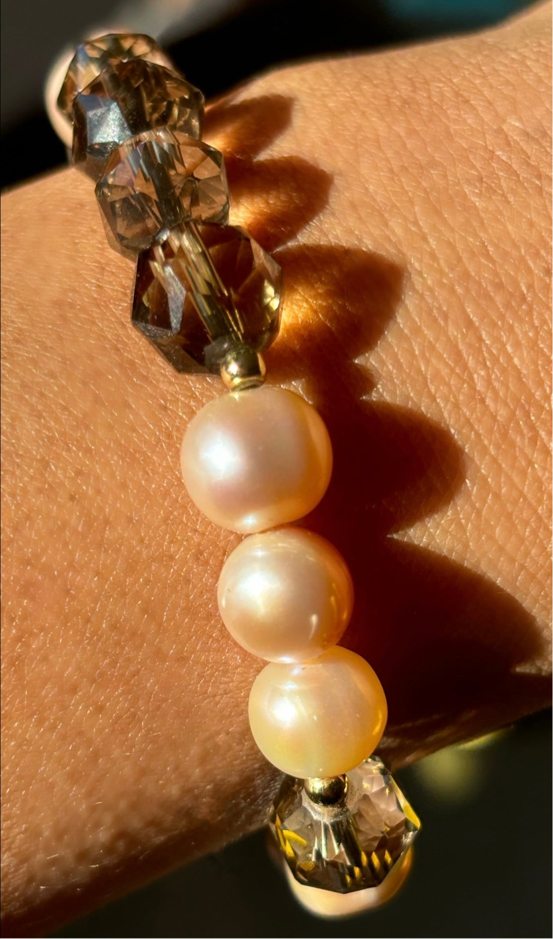 Pearl & Smoky Quartz Bracelet