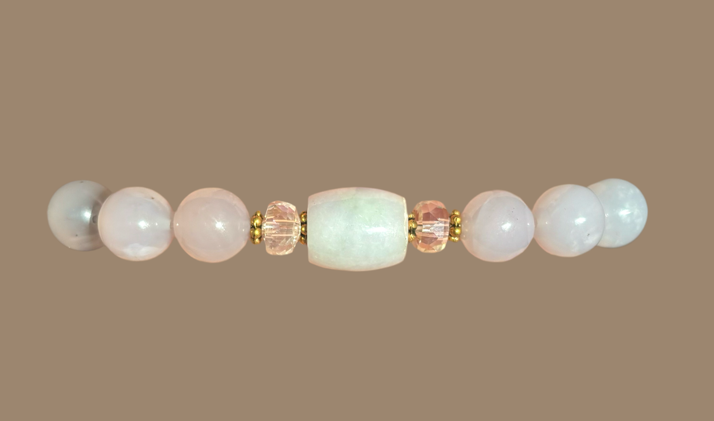 Burmese Jade & Chalcedony Bracelet