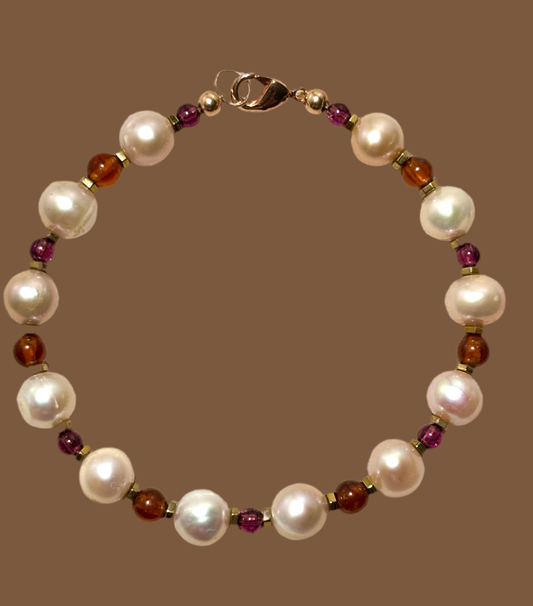 Pearl & Garnet Bracelet