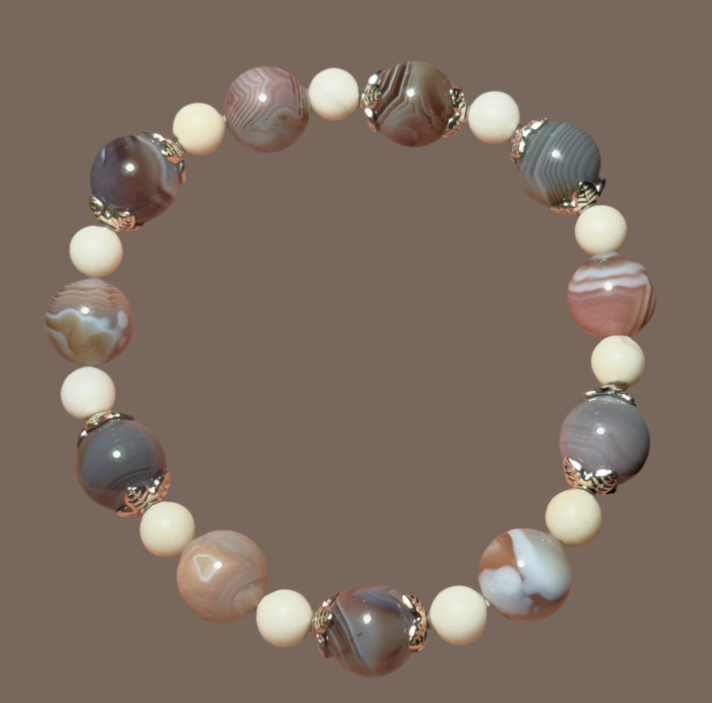 Botswana Agate & Jade Bracelet