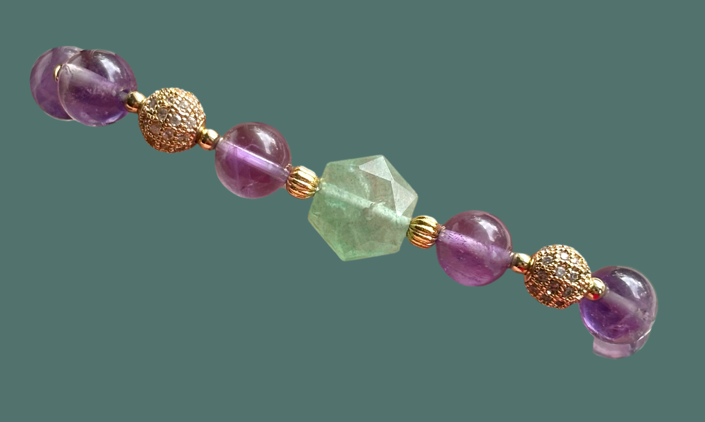 Chalcedony & Amethyst Bracelet