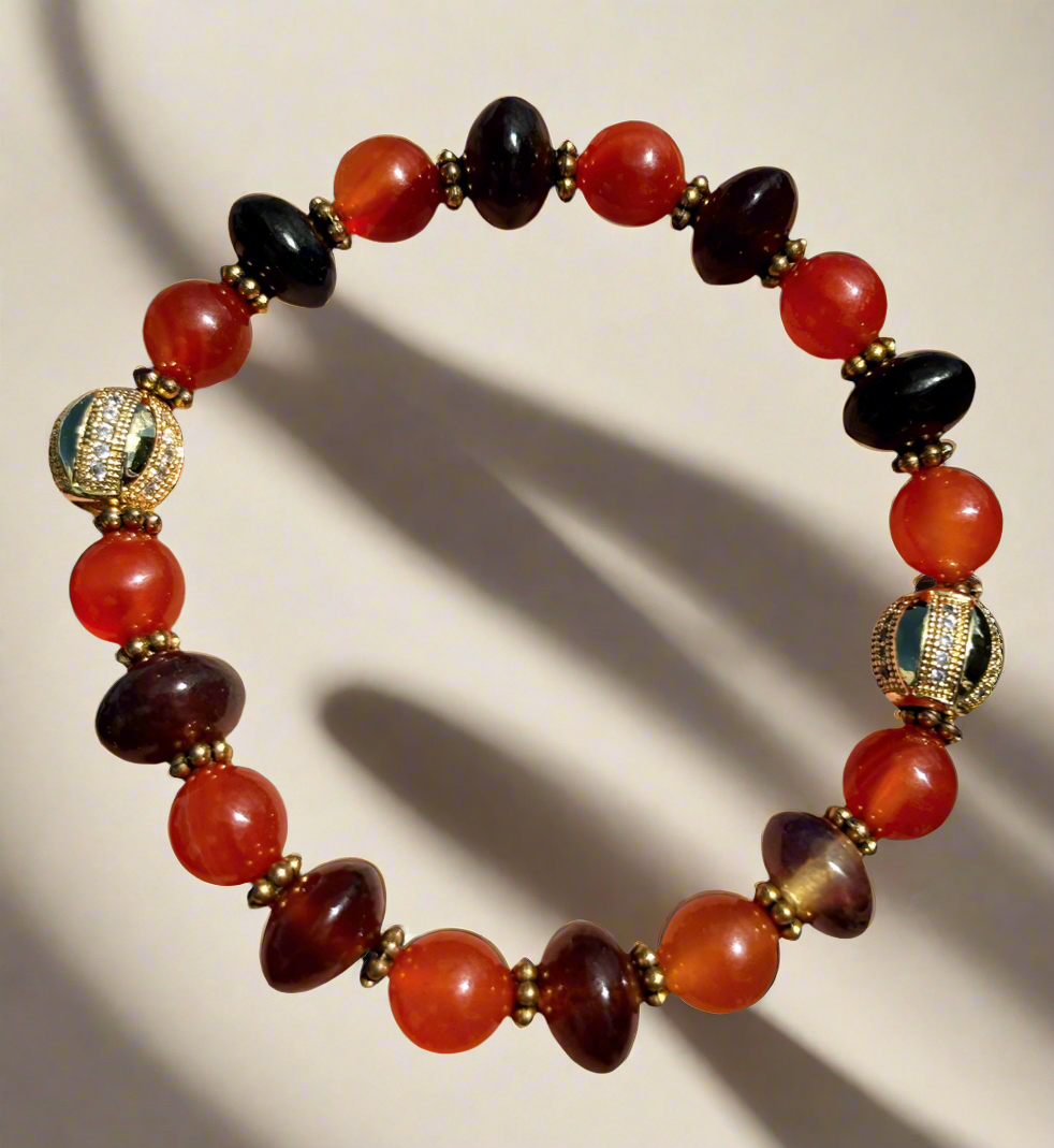 Amber & Carnelian Bracelet