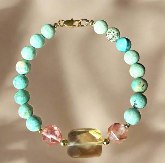 Quartz & Turquoise Bracelet