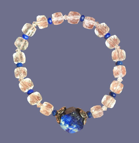 Lapis Lazuli & Clear Quartz Bracelet