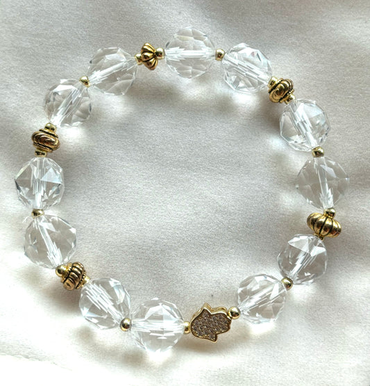 Faceted Clear Quartz Bracelet