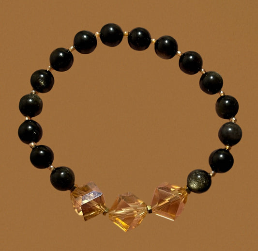 Golden Sheen & Black Tourmaline Bracelet