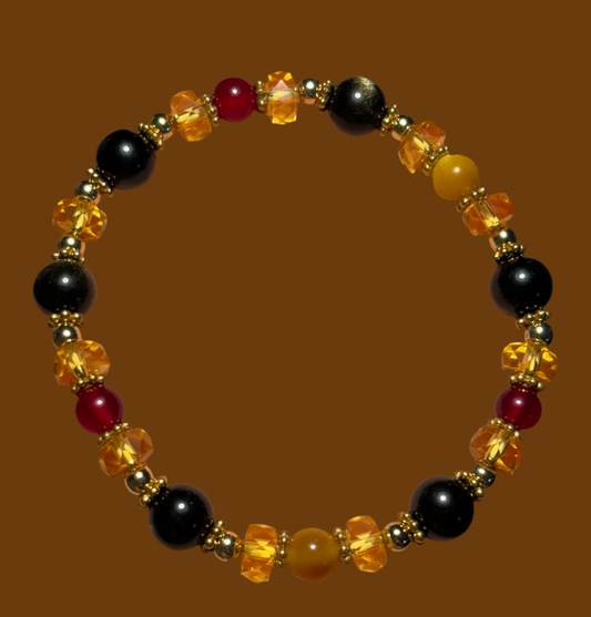 The Citrine,Jade & Obsidian Bracelet